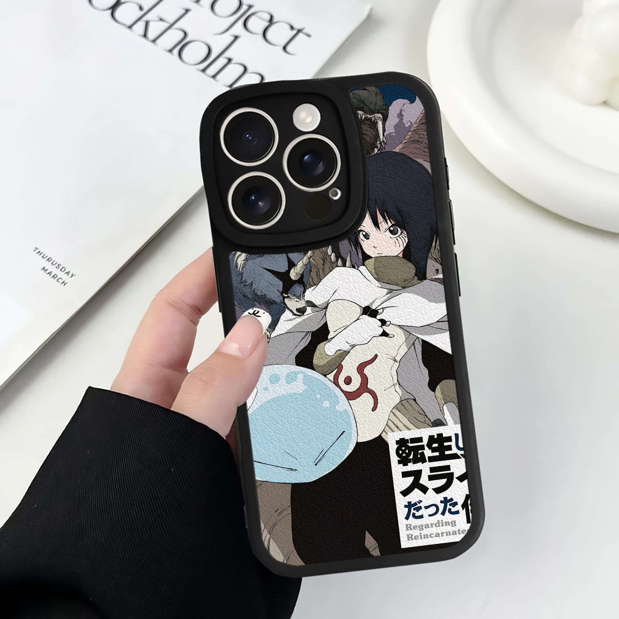 転スラ Regarding Reincarnated to Slime 【iPhone 16シリーズ対応】シリコンスマホケース（レザー調） 材質：シリコン